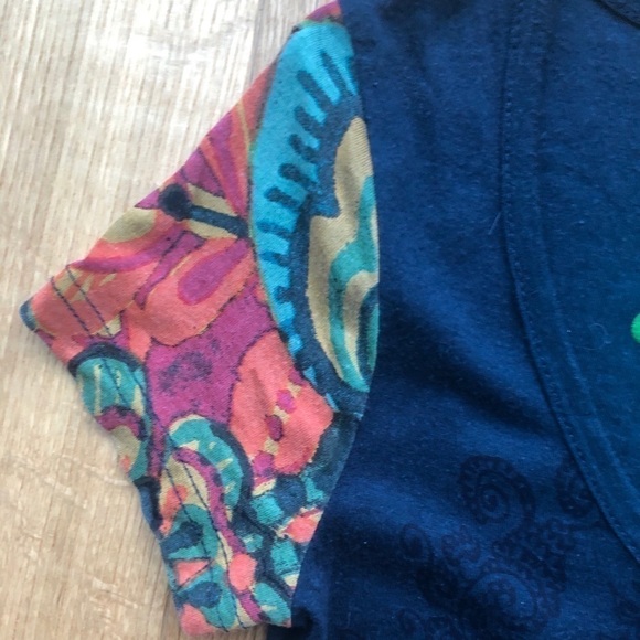 DESIGUAL BLUE FLORAL PRINT  MULTICOLOURED TUNIC - XS - Picture 8 of 16